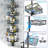 5 Tier Adjustable Corner Shower Caddy Organizer With Hooks,Rustproof Tension Pole