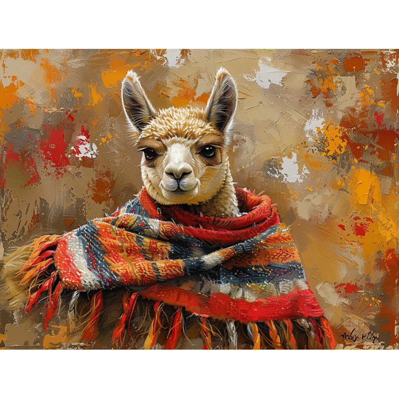 Winter Alpaca Animals Shower Curtain, 73"H x 70"W