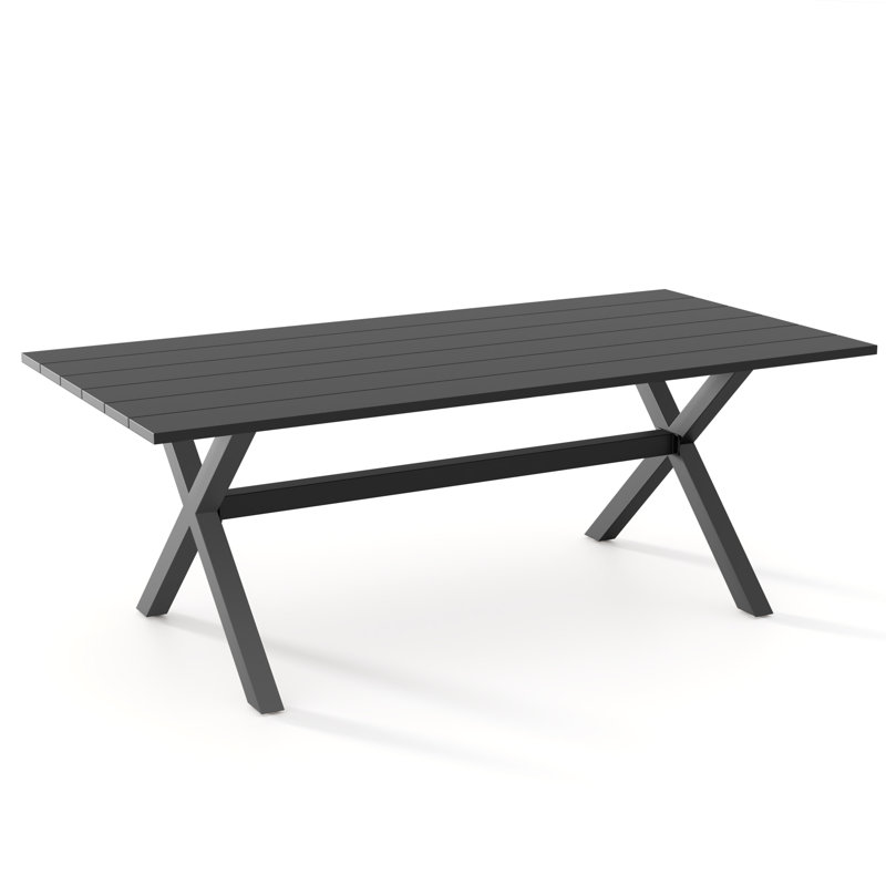 Rectangular Outdoor Dining Table , 203.2cm cm W 98.3cm cm D, Grey