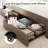 ​King Size Storage Bed with Multi-Function Headboard, Space Saving Design, Brown-192090347-186564644