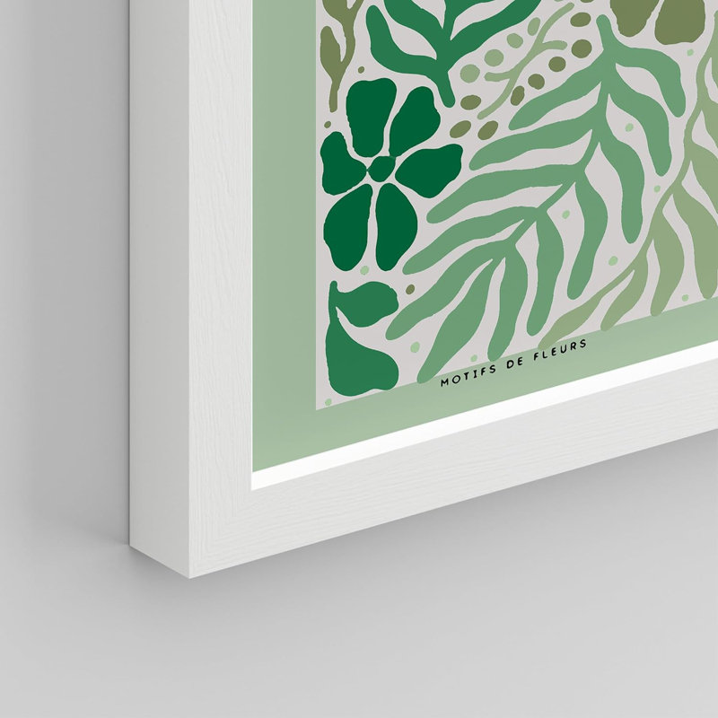 «Multicolor Colorful Vibrant Forest Wildflowers Nature Wilderness Calm Boho», impression sur papier 9 pièces, Cadre blanc