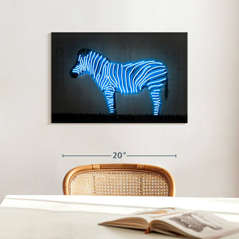Brampt Glowing Zebra, 16" H x 24" W