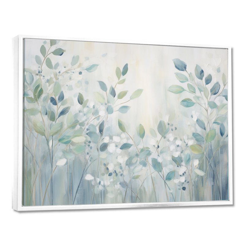 «Blue Botanical Rhythms IV - Abstract Botanicals», reproduction d'art sur toile, H 30 po x l 40 po x P 1,5 po