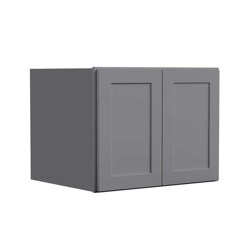 Meuble mural standard HOMEIBRO Cozy Design, 30 po L x 24 po P x 24 po H, en contreplaqué gris Shaker, prêt à assembler