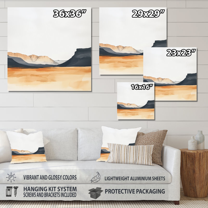Silent Serenade Of Wadi Rum Landscape II - Desert Metal Wall Decor, Global Metal Print, 36" H x 36" W x 0.84" D