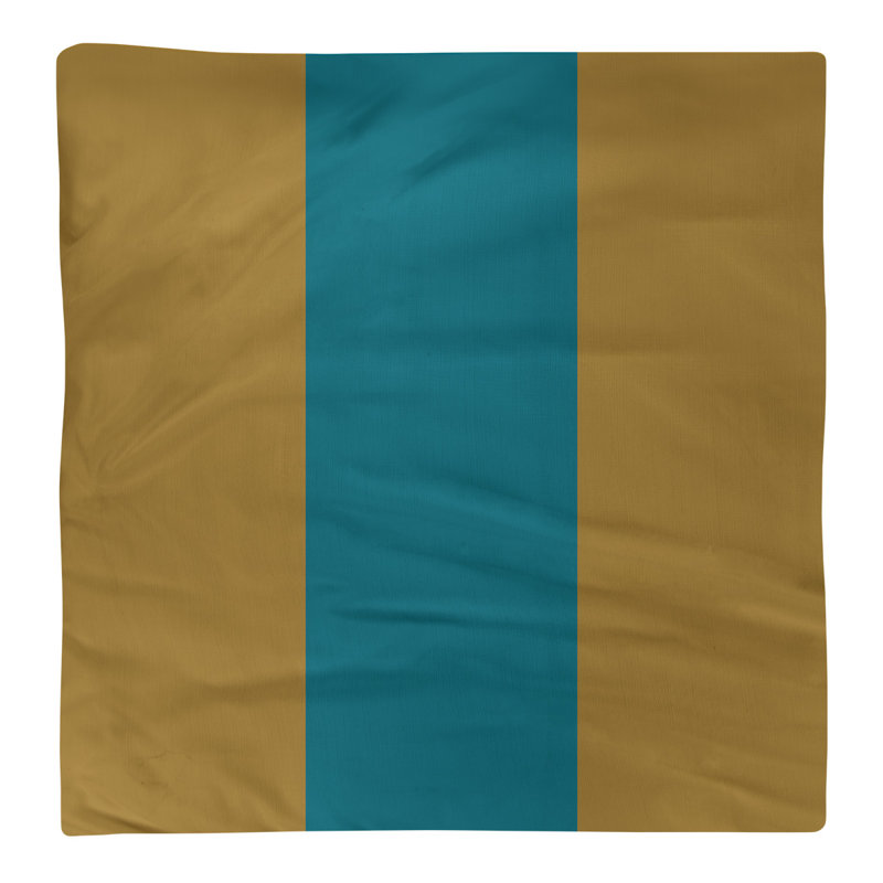 Cotton Striped Square Napkin, Gold/Teal