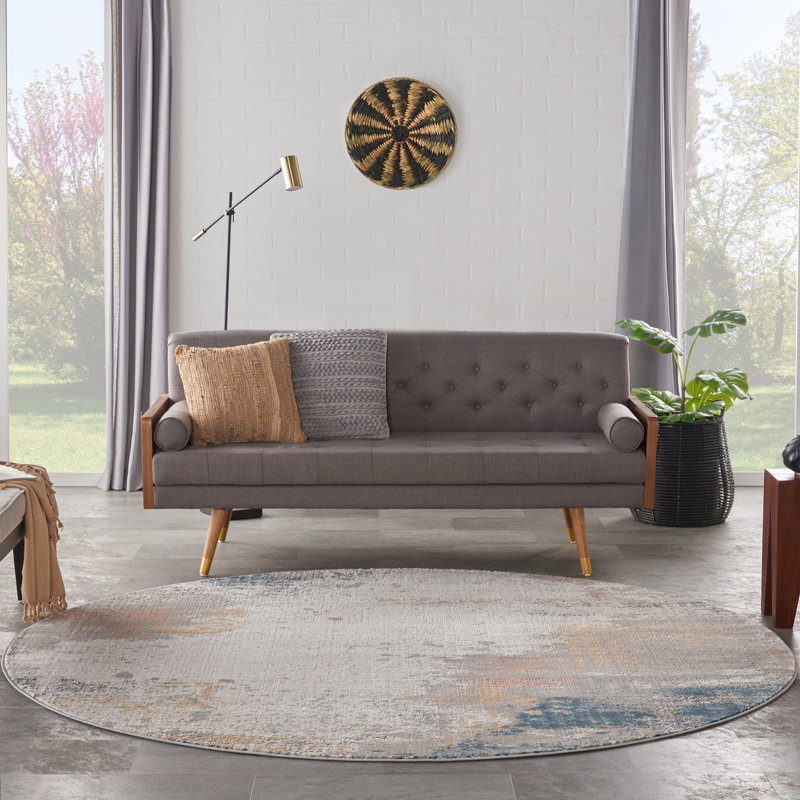 Abstract Indoor Rug, Round 7'10"
