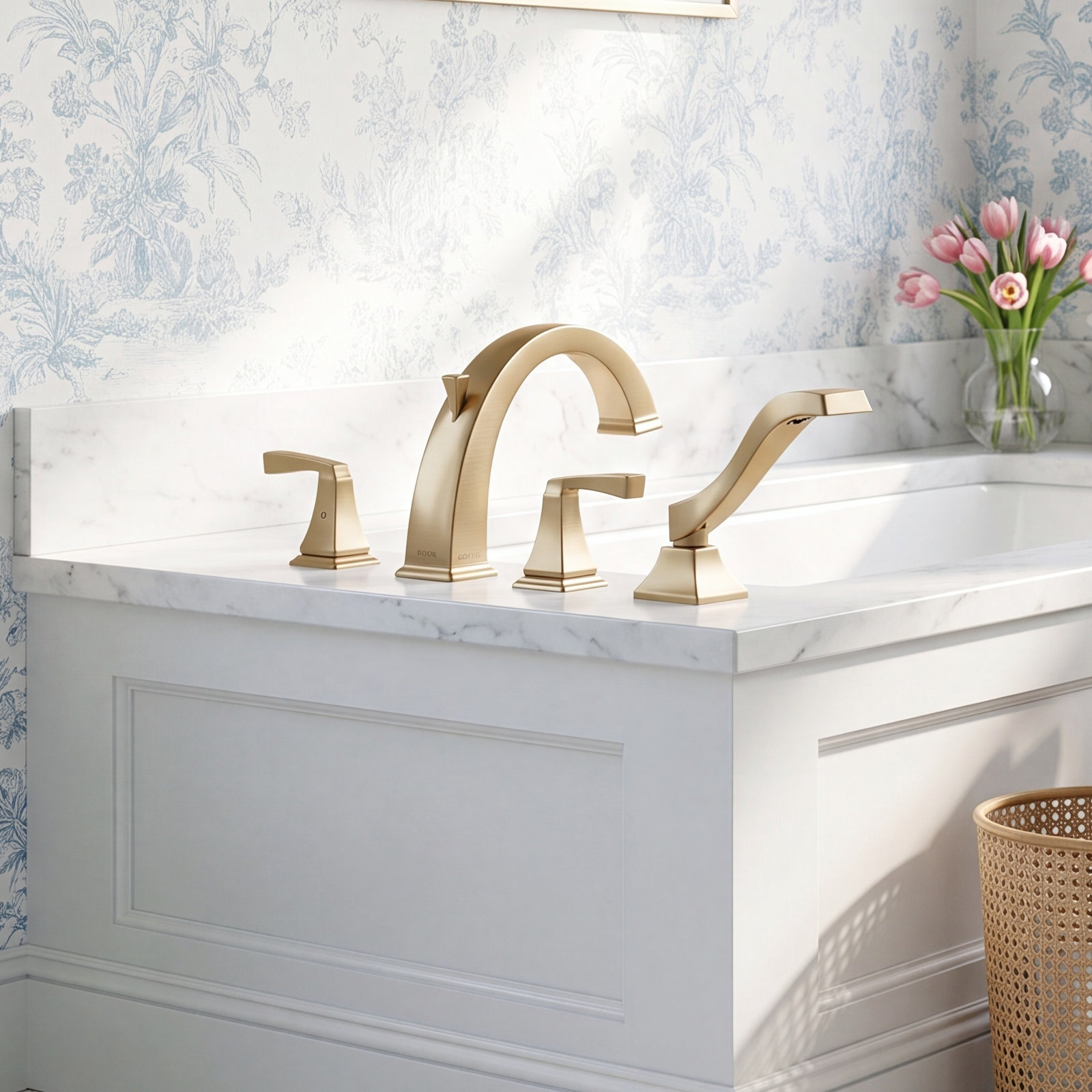 Dryden Deck-Mounted Roman Tub Faucet, Brilliance Champagne Bronze