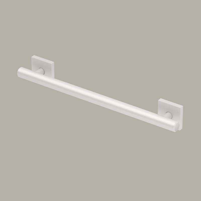 Barre d'appui murale en acier inoxydable Elevate, barre de sécurité conforme à l'ADA, L 18 po, Blanc mat
