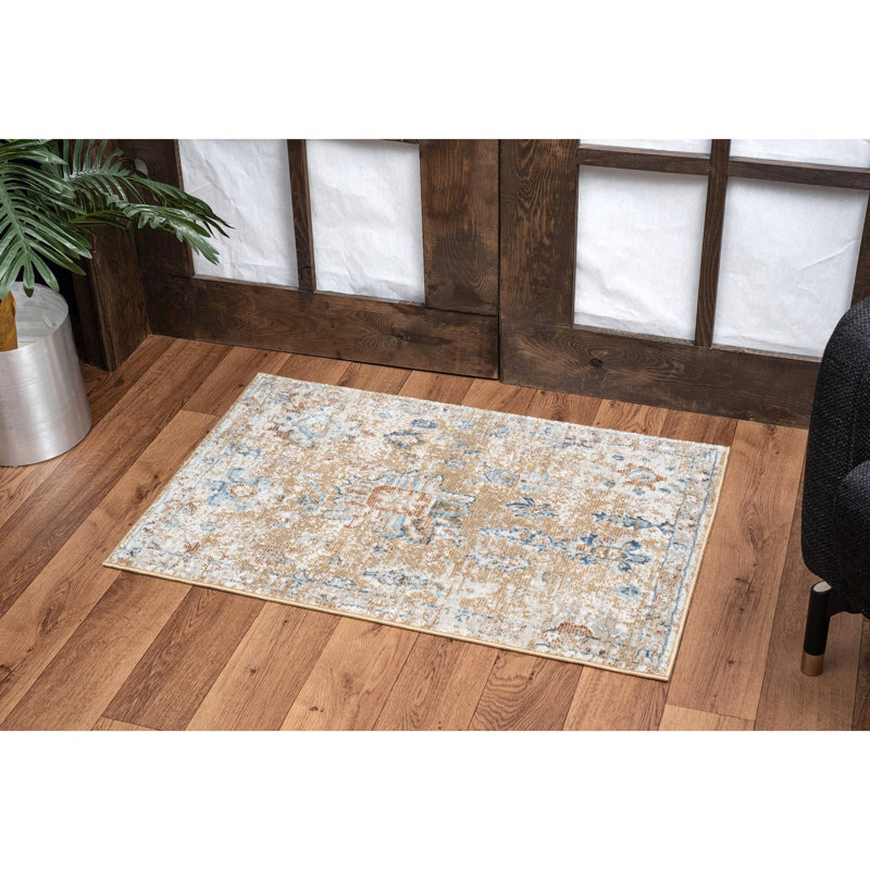 Area Rug, Gold, Rectangle 2' x 3'