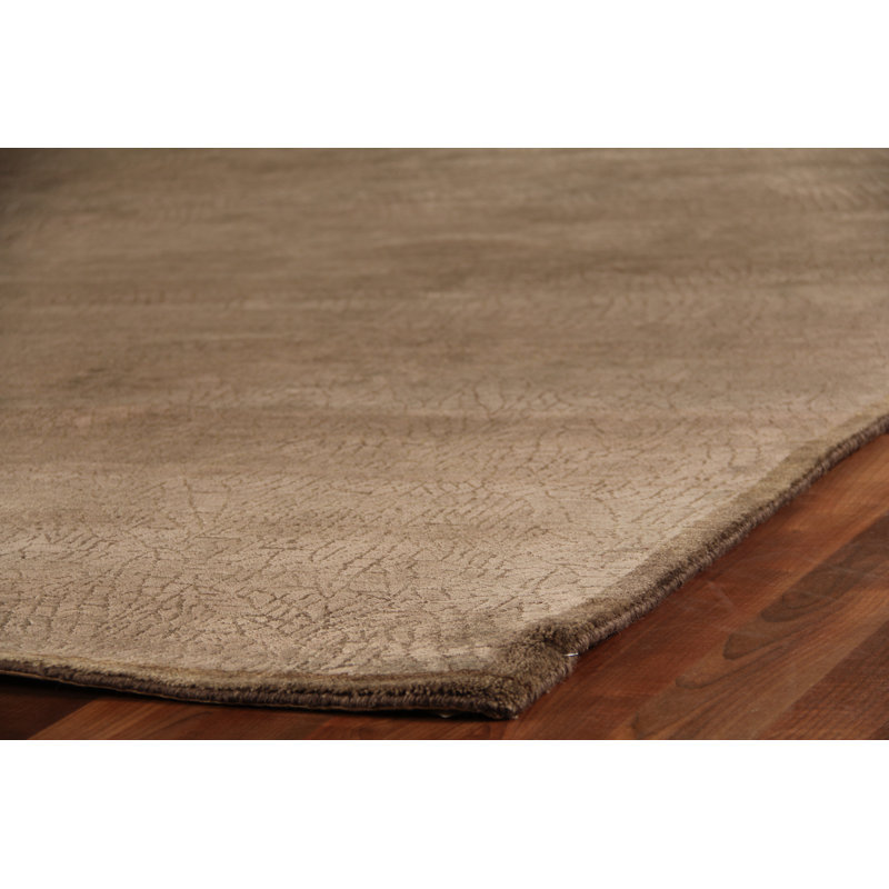 Mosaic Abstract Area Rug in Chocolate/Beige, Rectangle 9' x 10'