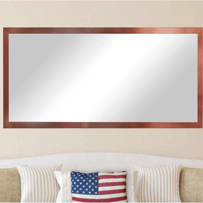 Ariyanna Medium-density Fiberboard Flat Mirror, Copper, 37" H x 73.5" W