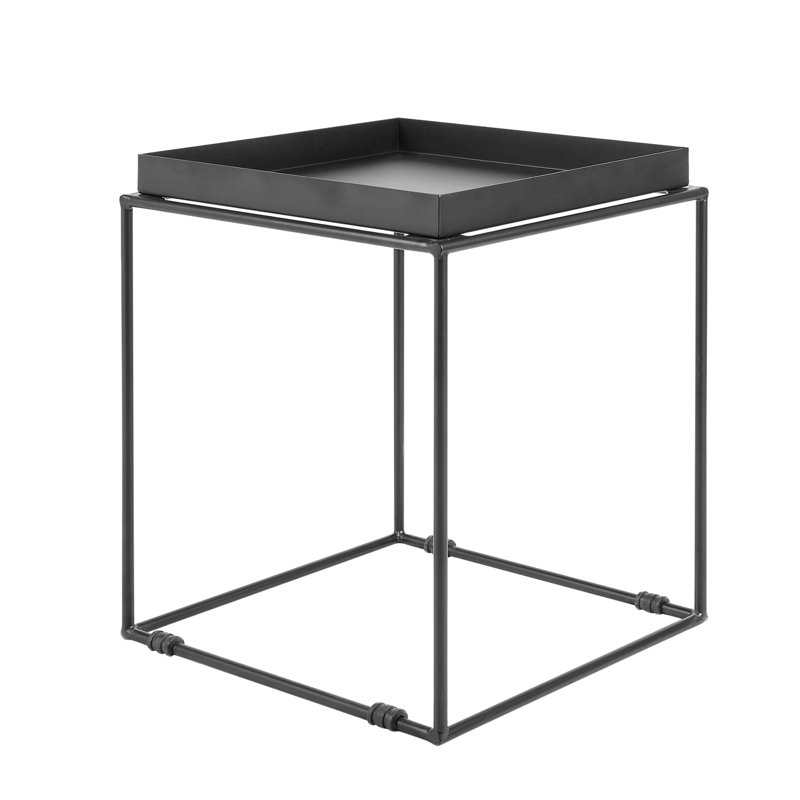 Malaya Tray Top Frame End Table, Black