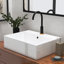 Lavabo de salle de bain blanc de 21 x 16,5 pouces, lavabo rectangulaire au-dessus du comptoir, lavabo suspendu en céramique de porcelaine, lavabo d'art, meuble-lavabo pour meuble-lavabo