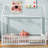 White Metal Full House Bed With Fence And Door-406985857