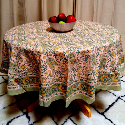 Brooklan Paisley 100% Cotton Round Tablecloth
