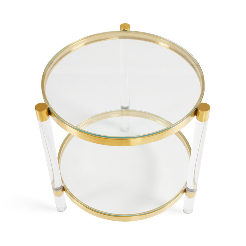 Table de bout en verre, Or