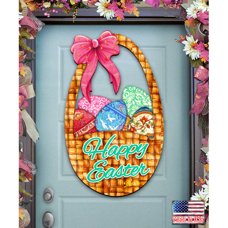 Décoration de jardin en bois pour panier de pâques