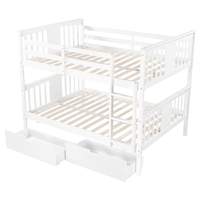 Full Over Bunk Bed, Drawers, Pine Frame, Slat Kit, Bedroom Styles