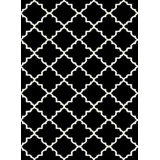 Sera Trellis Geometric Tufted Black/White Area Rug