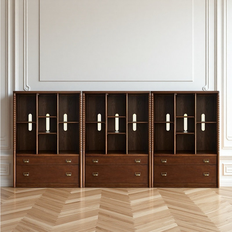 Bibliothèque de style français rétro, Brun