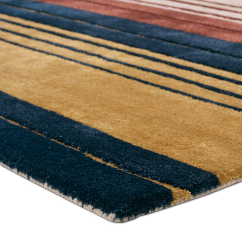 Tapis rouge multicolore et fait à la main Collman Hypnotic ICO17, Rectangulaire 8 pi x 10 pi