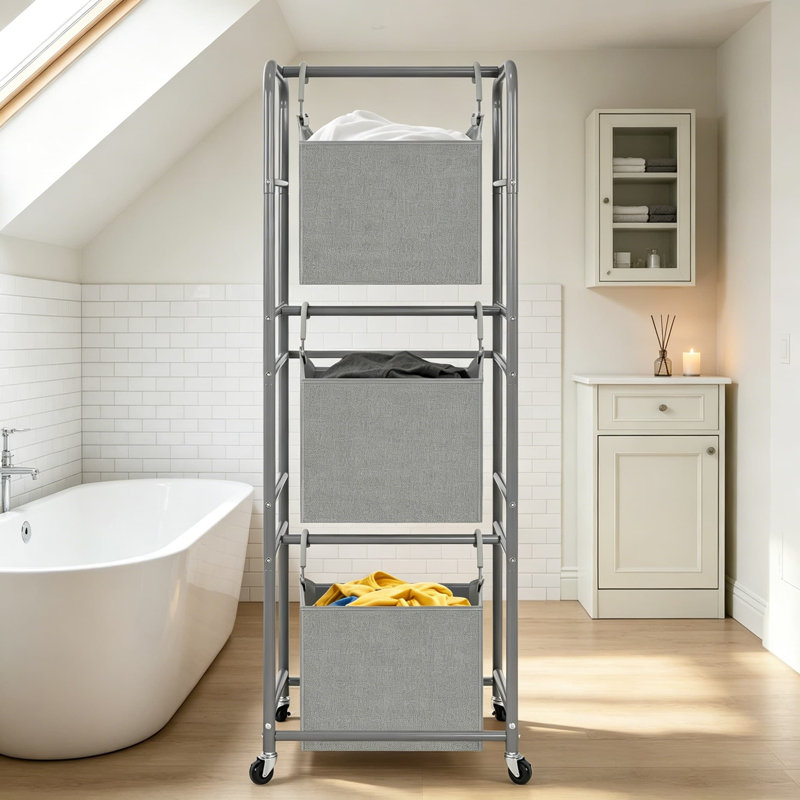 Trieur de paniers à linge 150L 3 niveaux