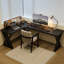 Bureau d'écriture rectangulaire en bois massif noir-1670840533-1670840553