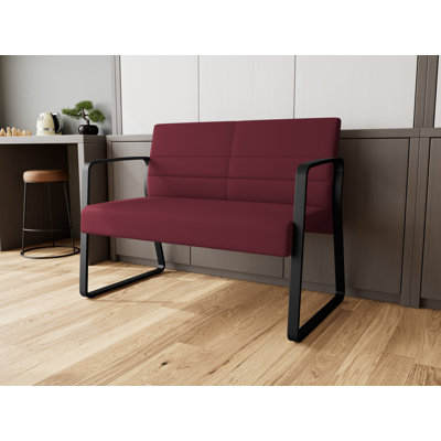 Waterfall Waiting Reception Loveseat Sled Base Metal Frame
