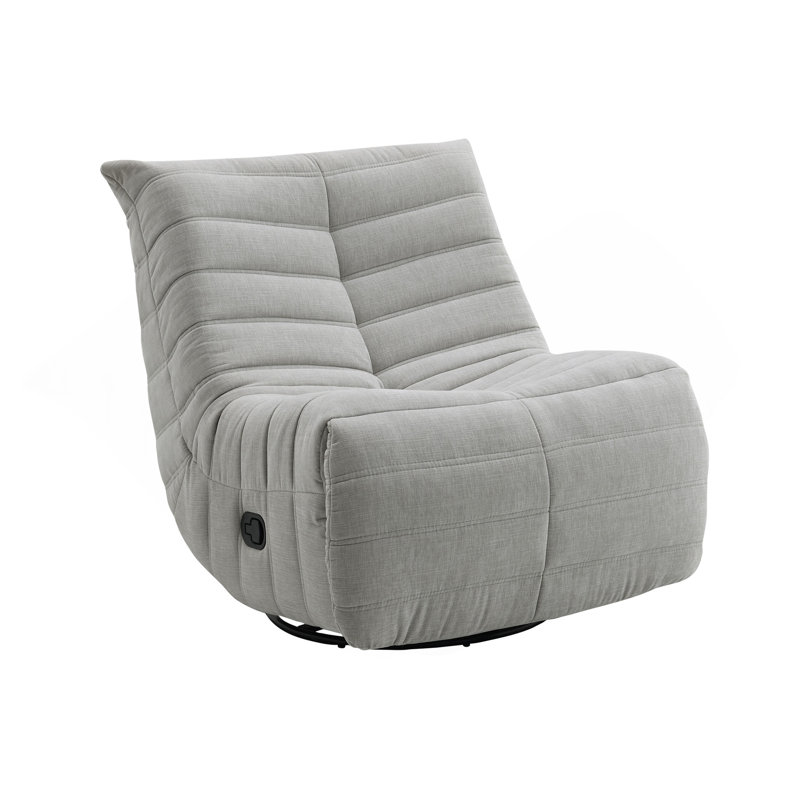 Fauteuil inclinable oscillant en chenille Talmon Oyster, Gris huître