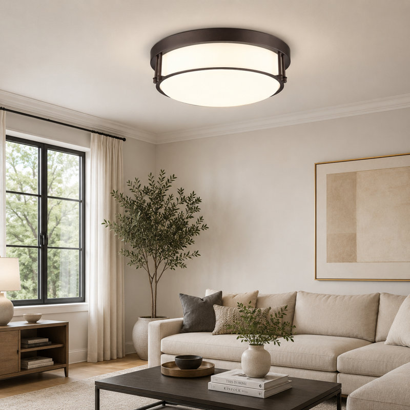 Plafonnier encastré moderne 12 lumières 2 pouces avec verre givré, Nickel brossé, Verre givré