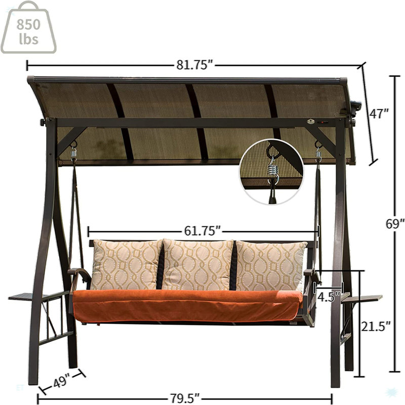 Balancelle de luxe réglable pour 3 personnes