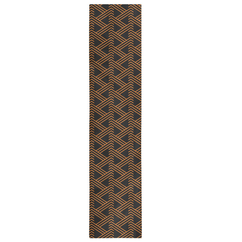 Chemin de table fêtest hol, L 90 po x l 16 po, Noir / orange foncé, Mélange de coton