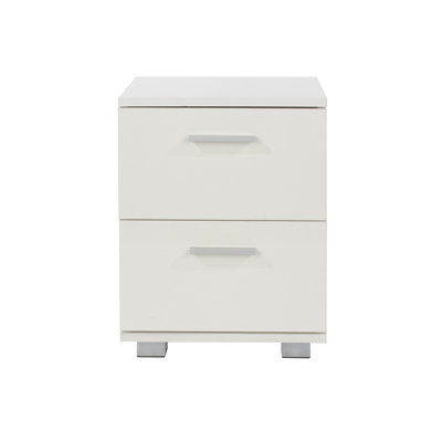 Domnique White 2 Drawer Bedside Table