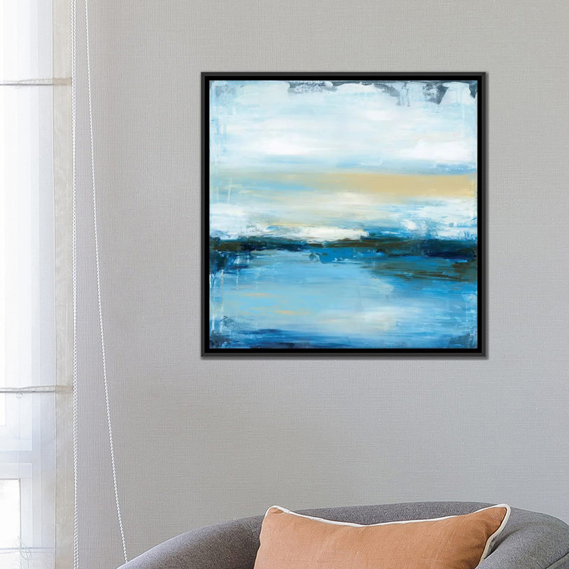 «Dreaming Blue II» par Wani Pasion - impression sur toile tendue, H 18 po x l 18 po x P 1,5 po, Toile avec cadre noir