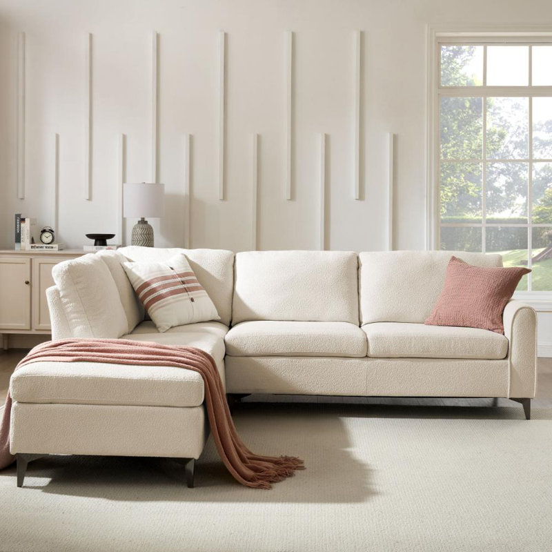 Evelyn 4 Seater Corner Sofa , Left Hand Facing, Beige