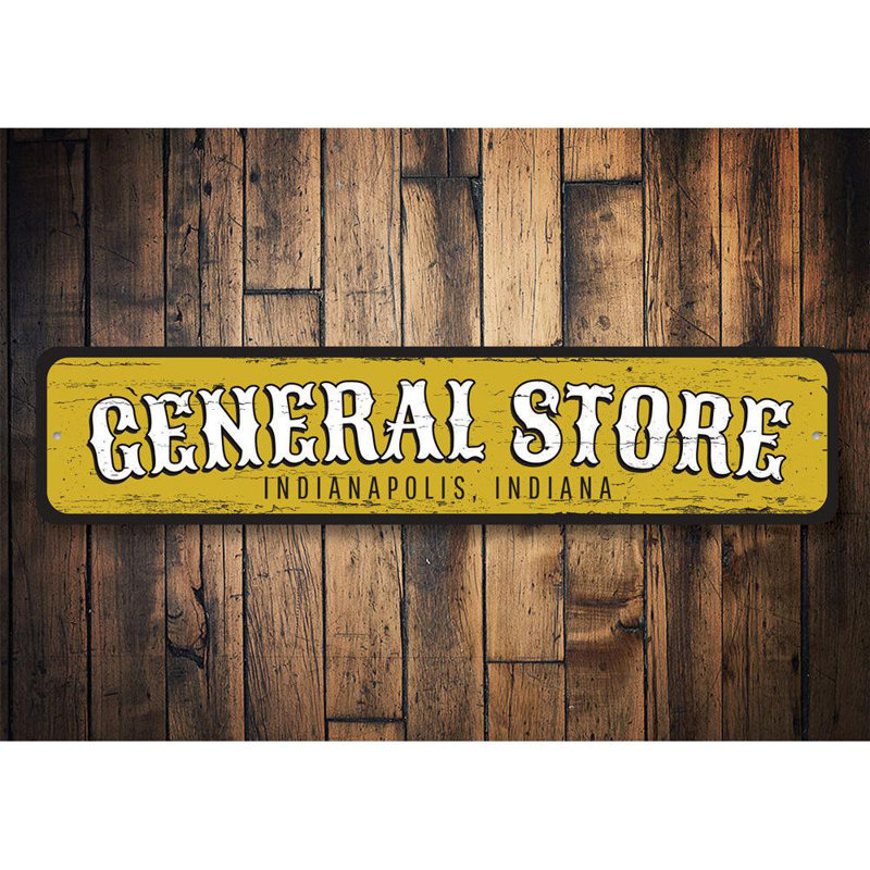 Enseigne générale de magasin en aluminium, H 4 po x l 18 po x P 0,04 po