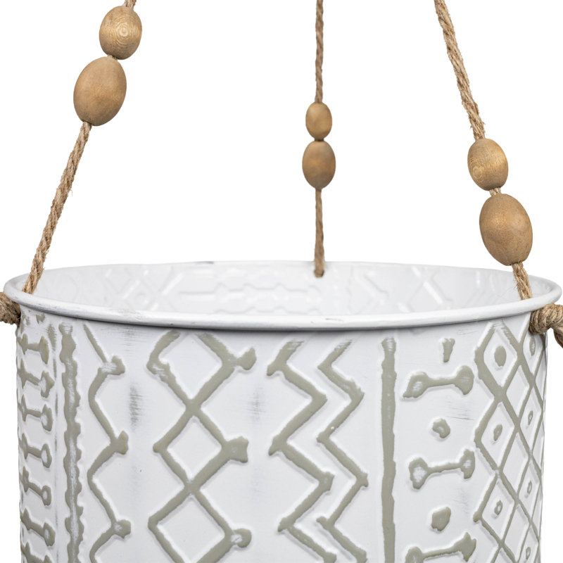 Pot à fleurs suspendu en métal multi-motifs