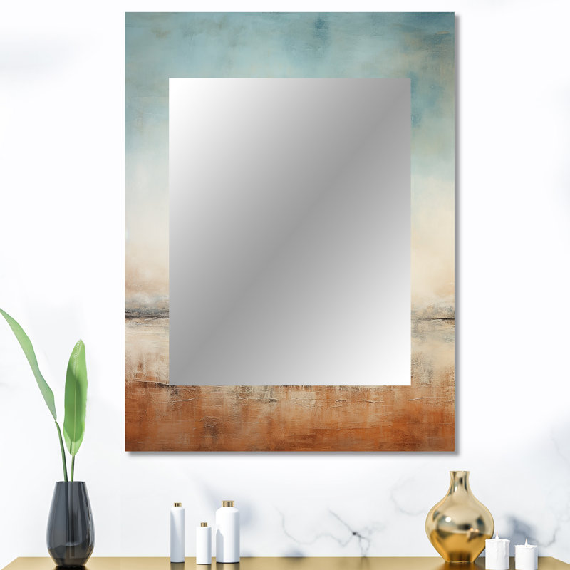 Elemental Eternity Minimalisme - miroir mural décoratif minimaliste, miroir brun, impression d'art en métal, 40 po x 30 po