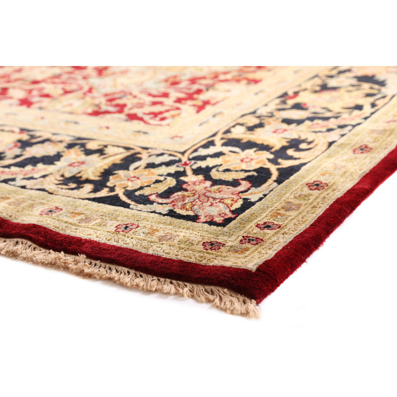 Polonaise Wool Oriental Area Rug in Burgundy/Black/Brown, Rectangle 9' x 12'