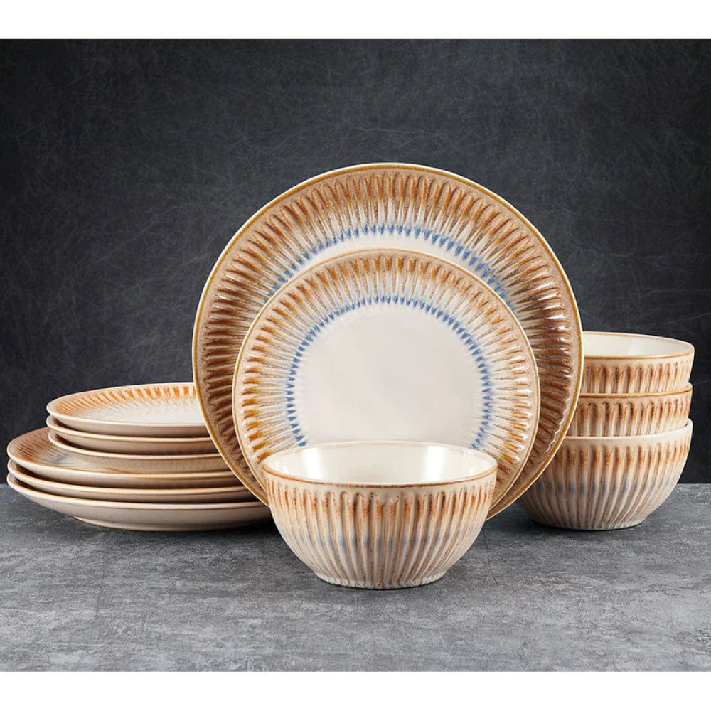 Pfaltzgraff Hensley 12-Piece Stoneware Dinnerware Set, Service for 4 Pfaltzgraff 