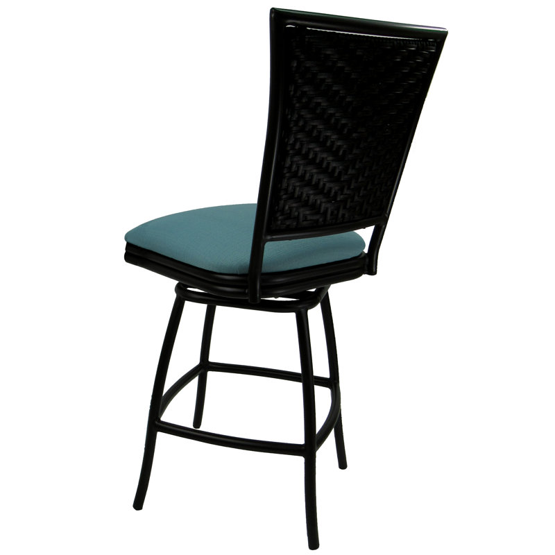 Tabouret de bar 26 po avec coussin, Turquoise