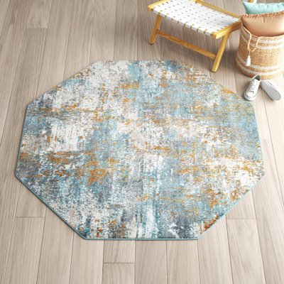 Tapis Haefner_Crème bleu