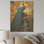 Paon floral japonais bleu royal III - paon sur bois