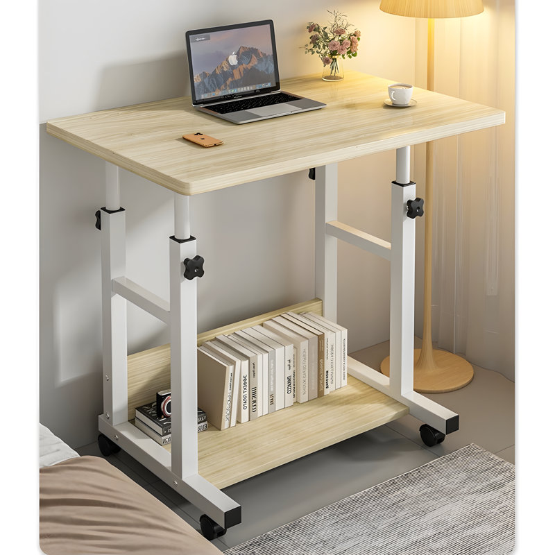 Adjustable Bedside Table With Wheels - Portable Laptop Desk For Bedroom, Dorm, Study, And Home Office - Compact And Sturdy Design