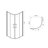 36" W x 72" H Double Sliding Semi-Frameless Round Glass Shower Enclosure Shower Door (No Shower Base)-125353809