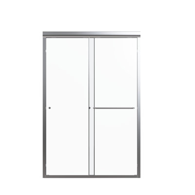 Semi- Double Sliding Door, 44"-48"w X 72"h, Tempered Glass, , Materials Shower Round Tube Handle