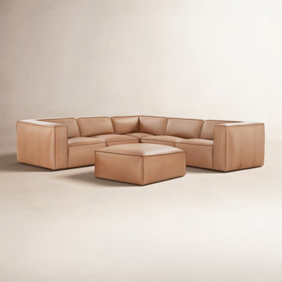 Jaye Top Grain Leather Modular Sectional