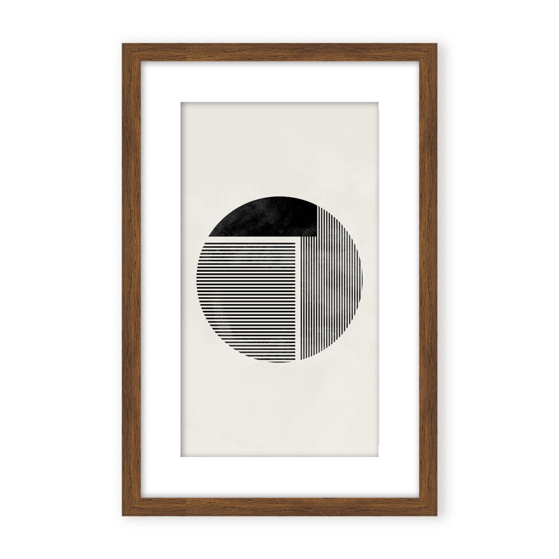 Abstract Minimalist Round by  - Picture Frame Painting on Paper, Framed Canvas, 24" H x 16" W x 2.375" D, White