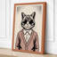Cat in Cardigan Boho - Wrapped Canvas-1749346838-1749346827